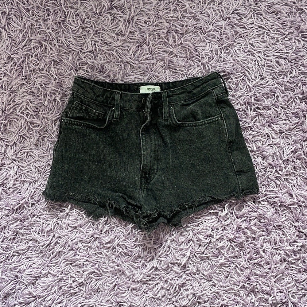 Black jean shorts
